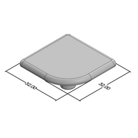 60-220-2 MODULAR SOLUTIONS POLYAMIDE PART<br>END CAP 32MM X 32MM ROUND CORNER LIGHT GRAY